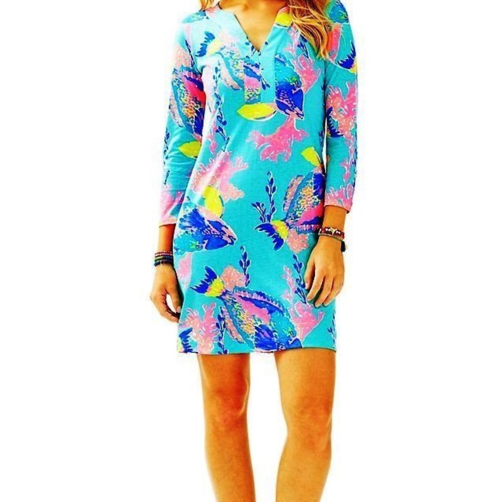 Lilly Pulitzer Shorely Blue Sandstorm Riva Dress